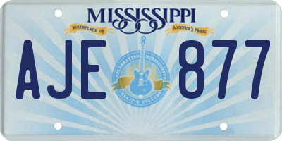 MS license plate AJE877