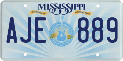 MS license plate AJE889