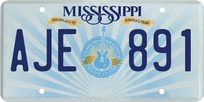MS license plate AJE891
