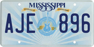 MS license plate AJE896