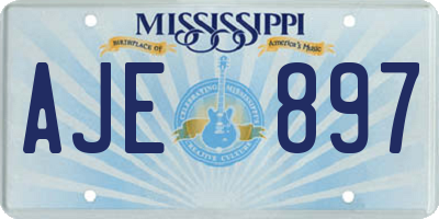 MS license plate AJE897