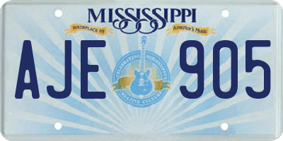 MS license plate AJE905