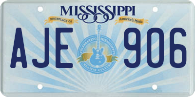 MS license plate AJE906