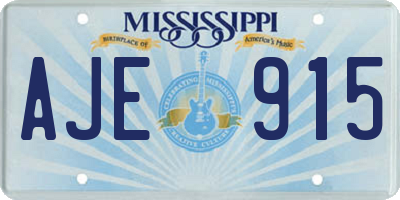 MS license plate AJE915