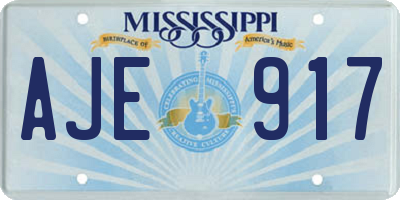 MS license plate AJE917