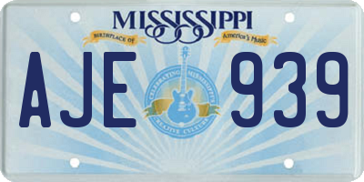 MS license plate AJE939