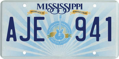 MS license plate AJE941