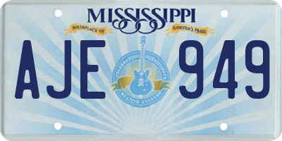 MS license plate AJE949