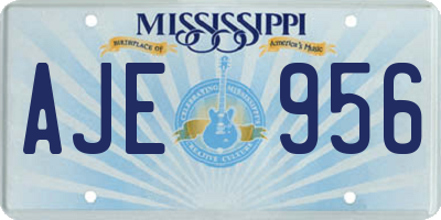 MS license plate AJE956