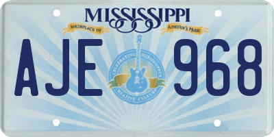 MS license plate AJE968