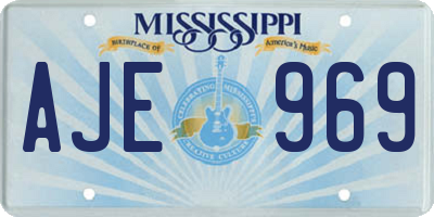 MS license plate AJE969