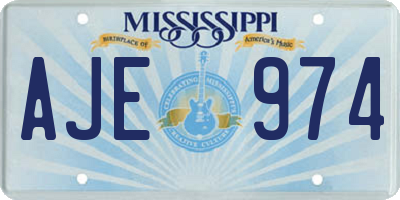 MS license plate AJE974