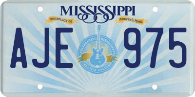 MS license plate AJE975