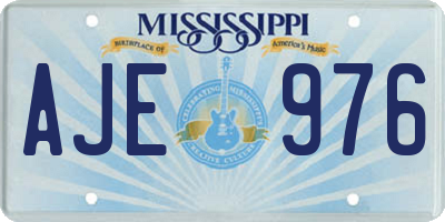 MS license plate AJE976