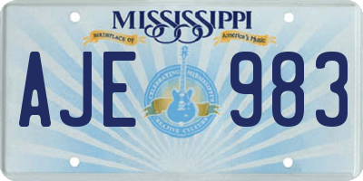 MS license plate AJE983