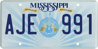 MS license plate AJE991
