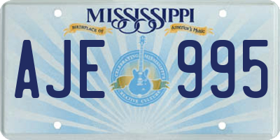 MS license plate AJE995