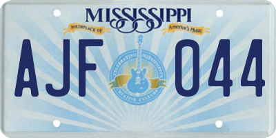 MS license plate AJF044