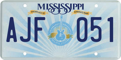 MS license plate AJF051