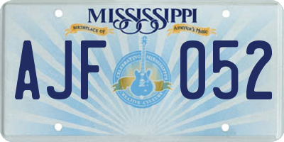 MS license plate AJF052