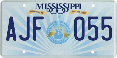 MS license plate AJF055