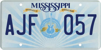 MS license plate AJF057