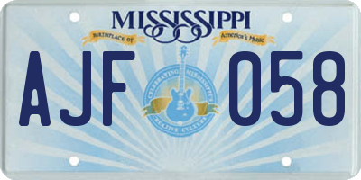 MS license plate AJF058