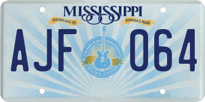 MS license plate AJF064