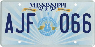 MS license plate AJF066
