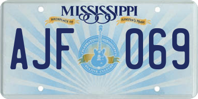 MS license plate AJF069