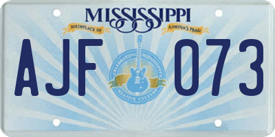MS license plate AJF073