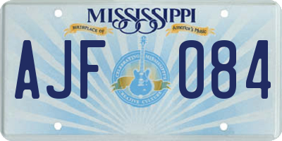 MS license plate AJF084