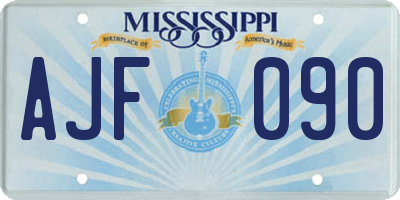 MS license plate AJF090