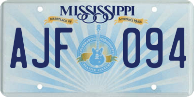 MS license plate AJF094