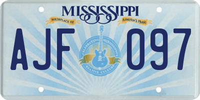 MS license plate AJF097