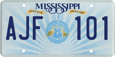 MS license plate AJF101