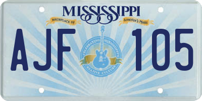 MS license plate AJF105
