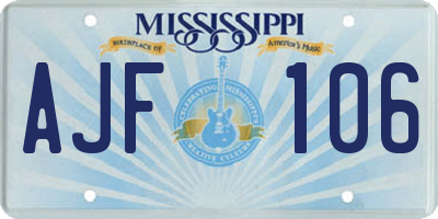 MS license plate AJF106