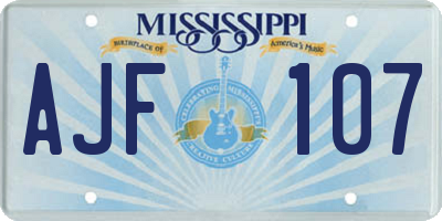 MS license plate AJF107