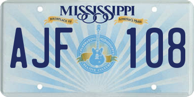 MS license plate AJF108