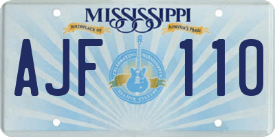 MS license plate AJF110
