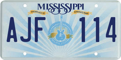 MS license plate AJF114