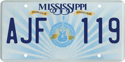 MS license plate AJF119
