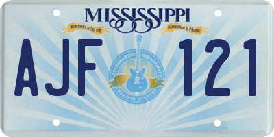 MS license plate AJF121
