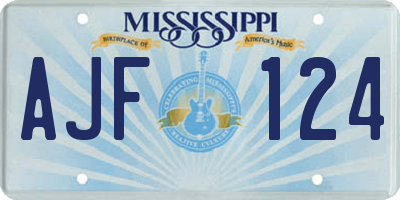 MS license plate AJF124