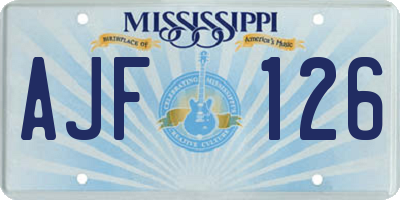 MS license plate AJF126