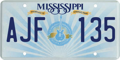 MS license plate AJF135