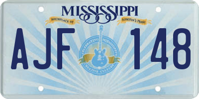 MS license plate AJF148