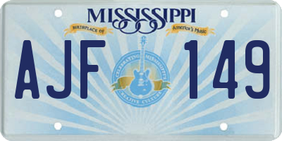 MS license plate AJF149