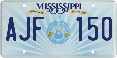 MS license plate AJF150